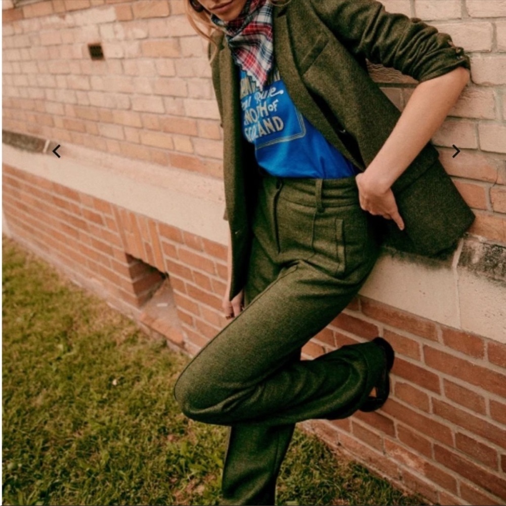 Sezane Lukas Wool Trouser Size 36 Size 4 NWT